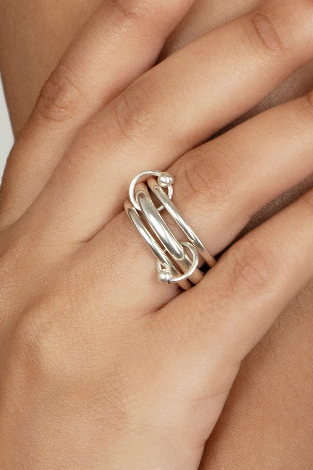 Bague Lien en argent recyclé, détail
