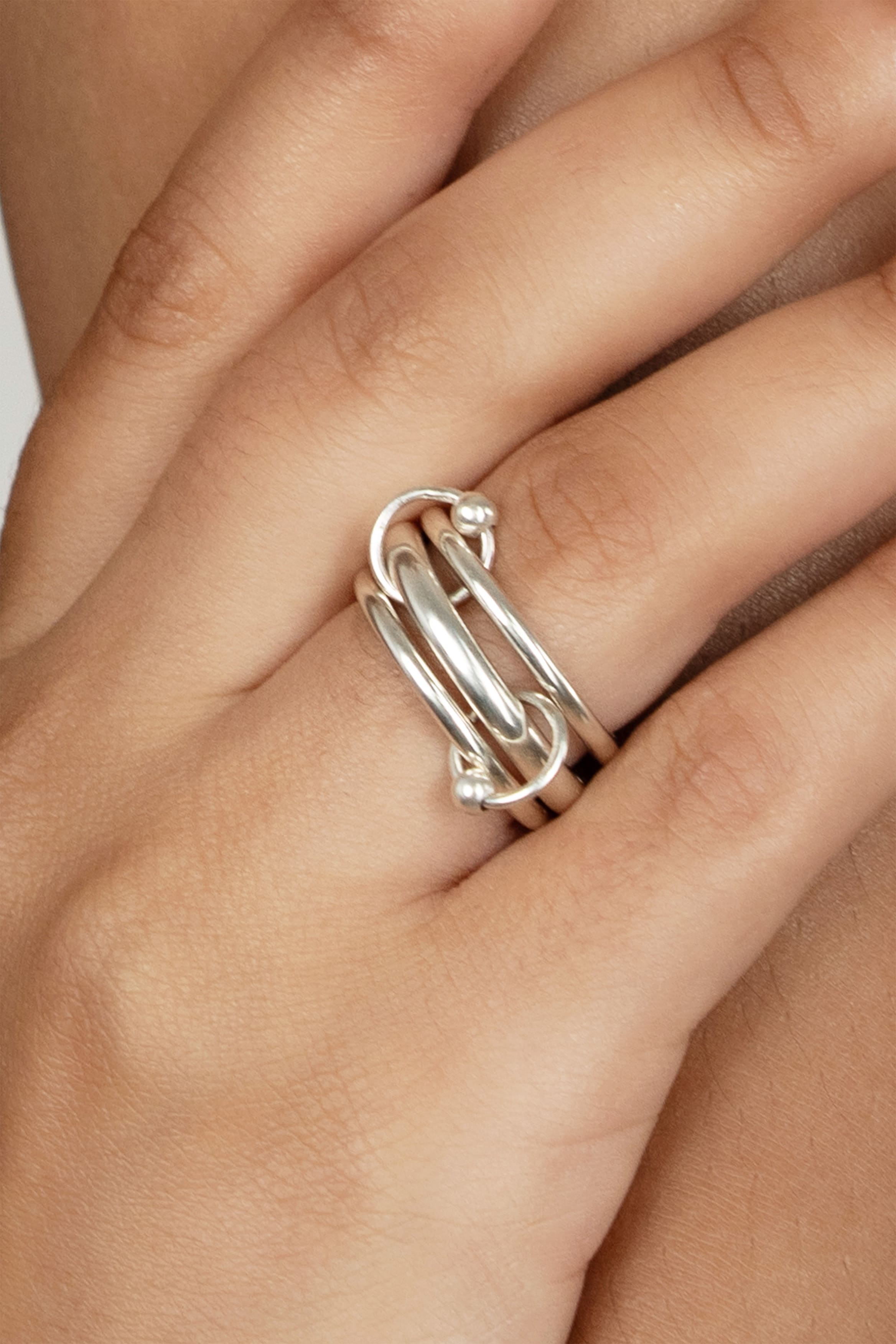 Bague Lien en argent recyclé, détail