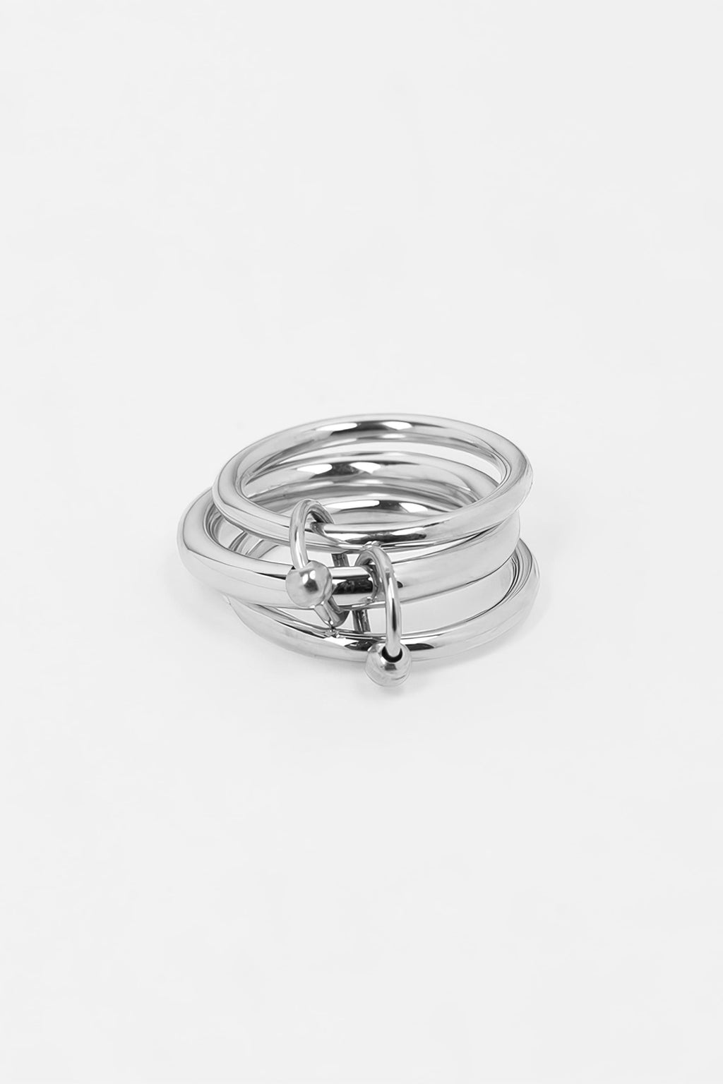 Bague Lien en argent recyclé, maillons entrelacés, bijou unisexe fait main
