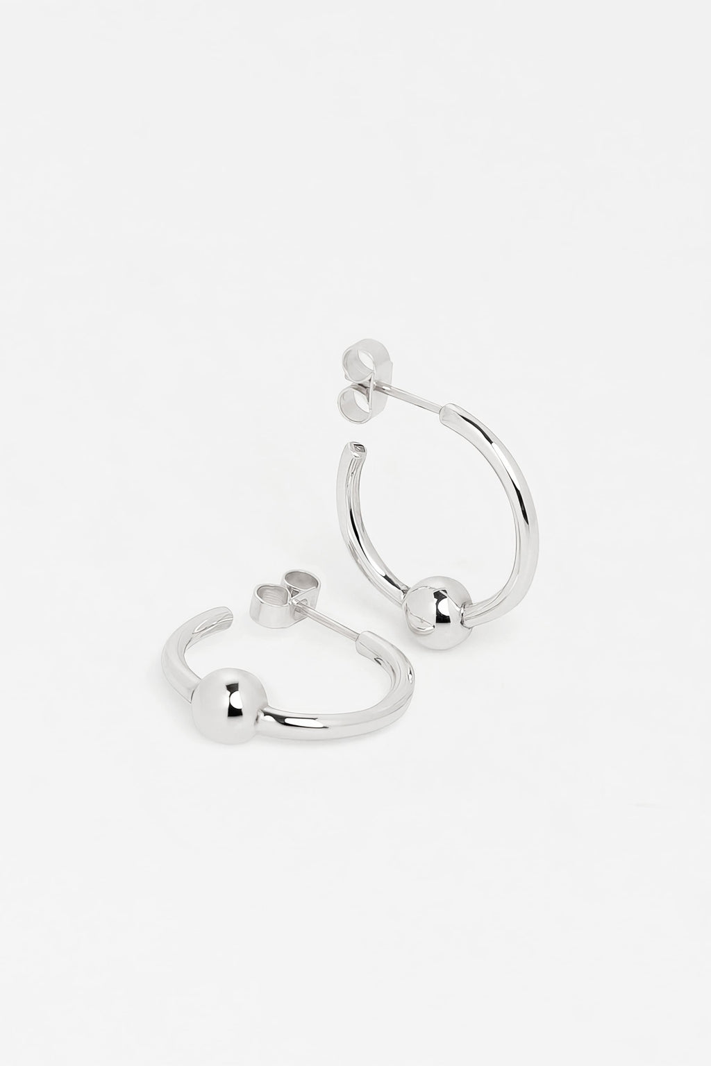 Boucles d'oreilles Baie en argent recyclé, sphères organiques, bijou unisexe fait main