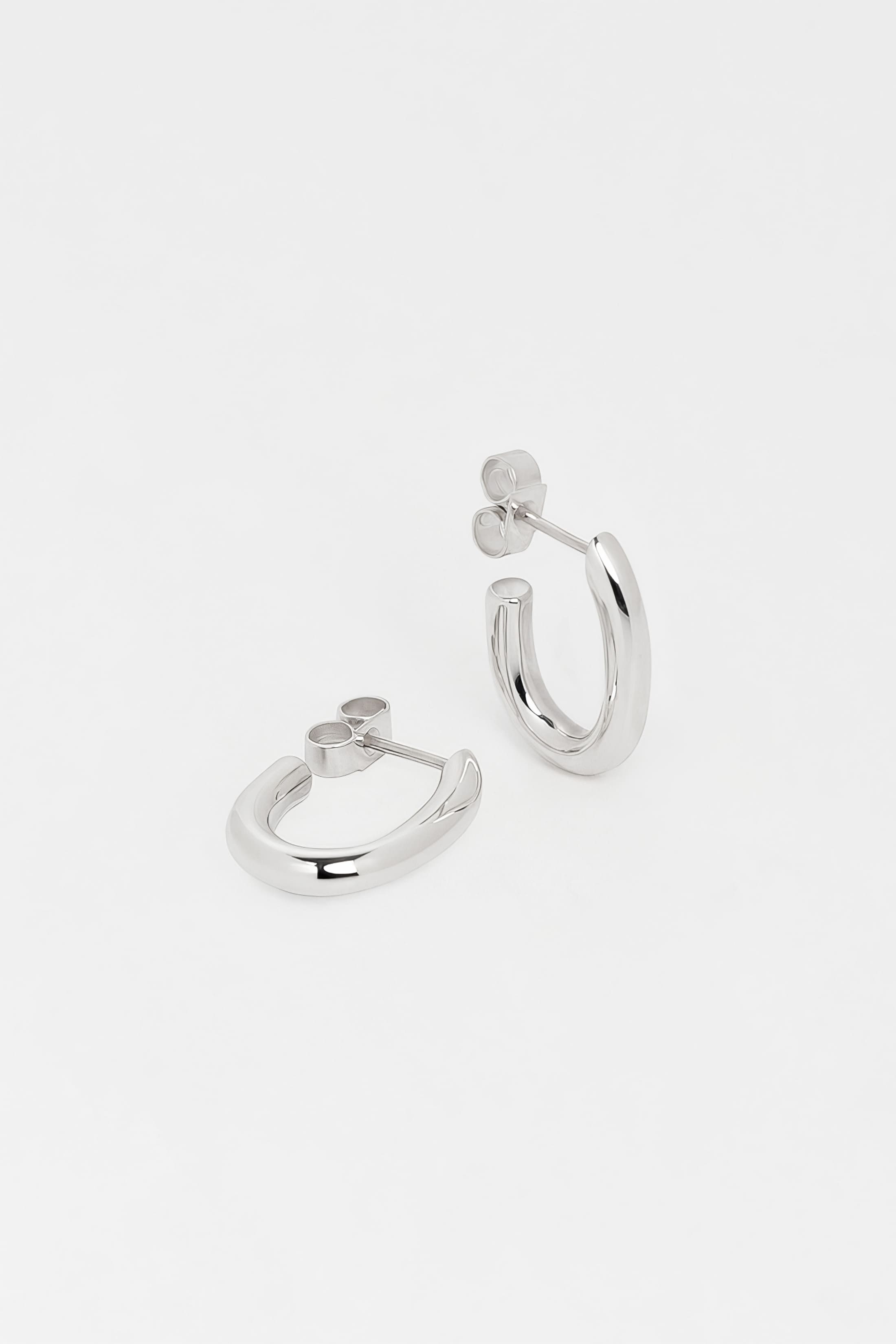 Boucles d'oreilles Capsule en argent recyclé, anneaux modulables, bijou unisexe fait main