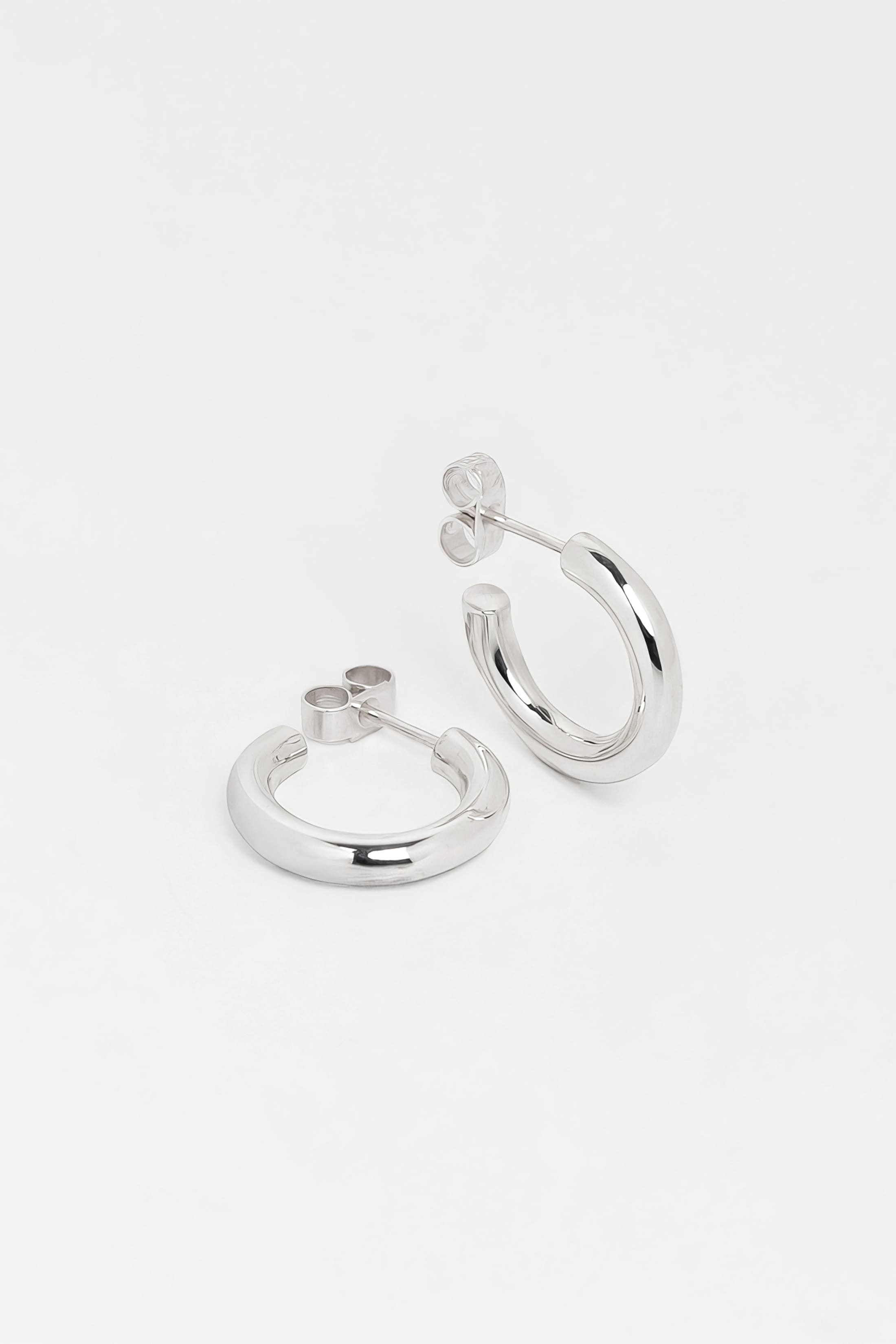 Boucles d'oreilles Nimbe en argent recyclé, anneaux en halo, bijou unisexe fait main