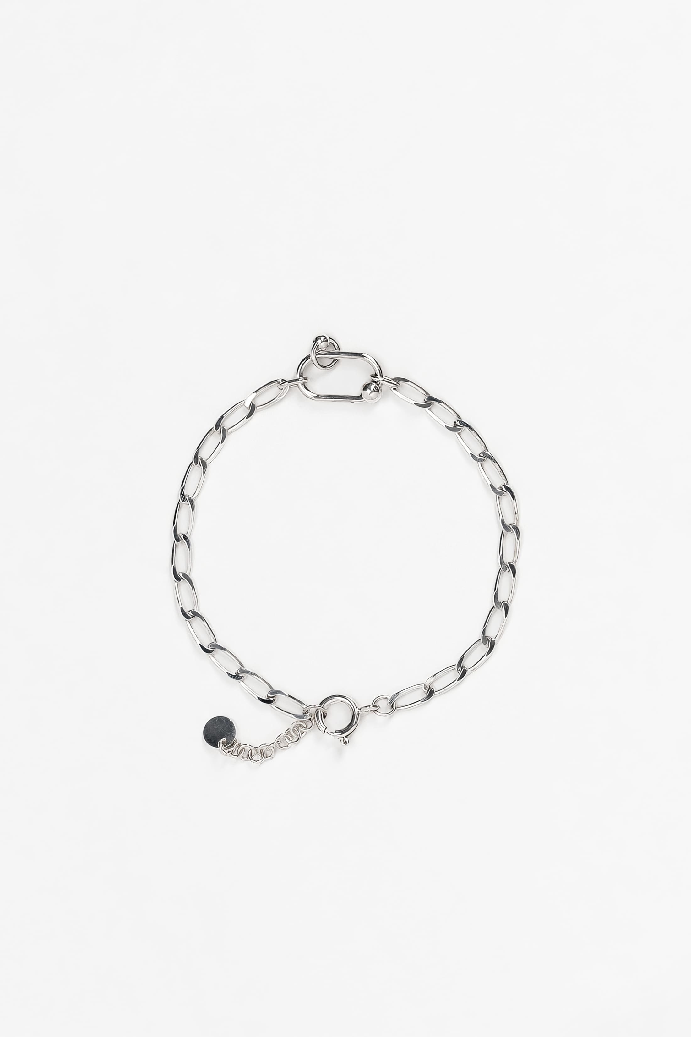 Bracelet Goutte en argent recyclé, maille souple, bijou unisexe fait main