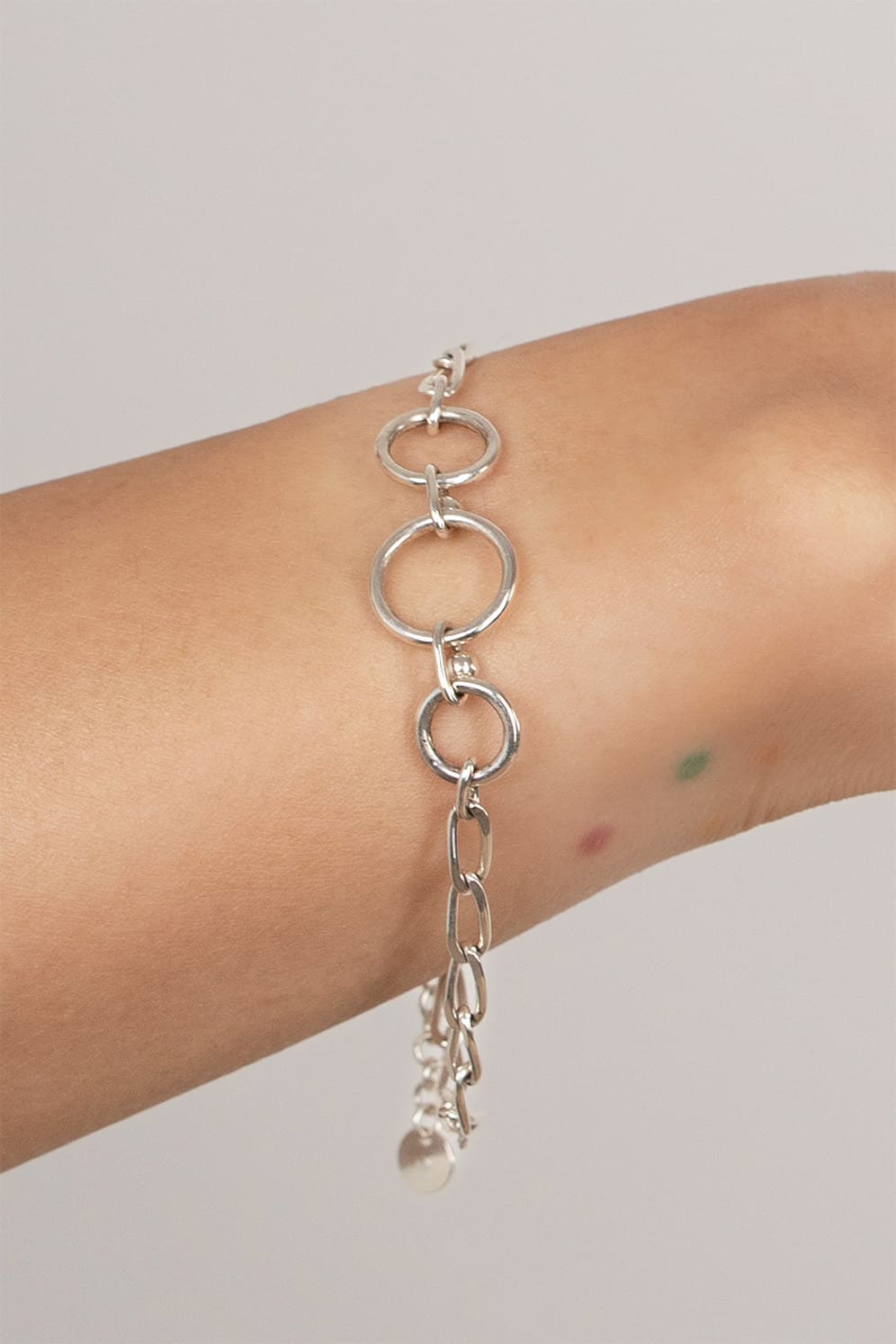 Bracelet Lien en argent recyclé, détail