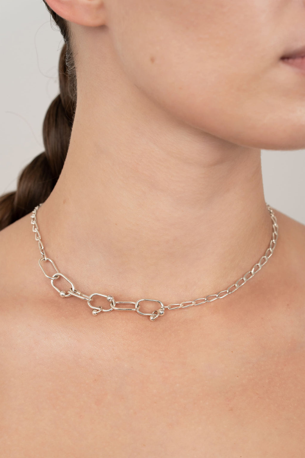 Collier Goutte en argent recyclé, détail