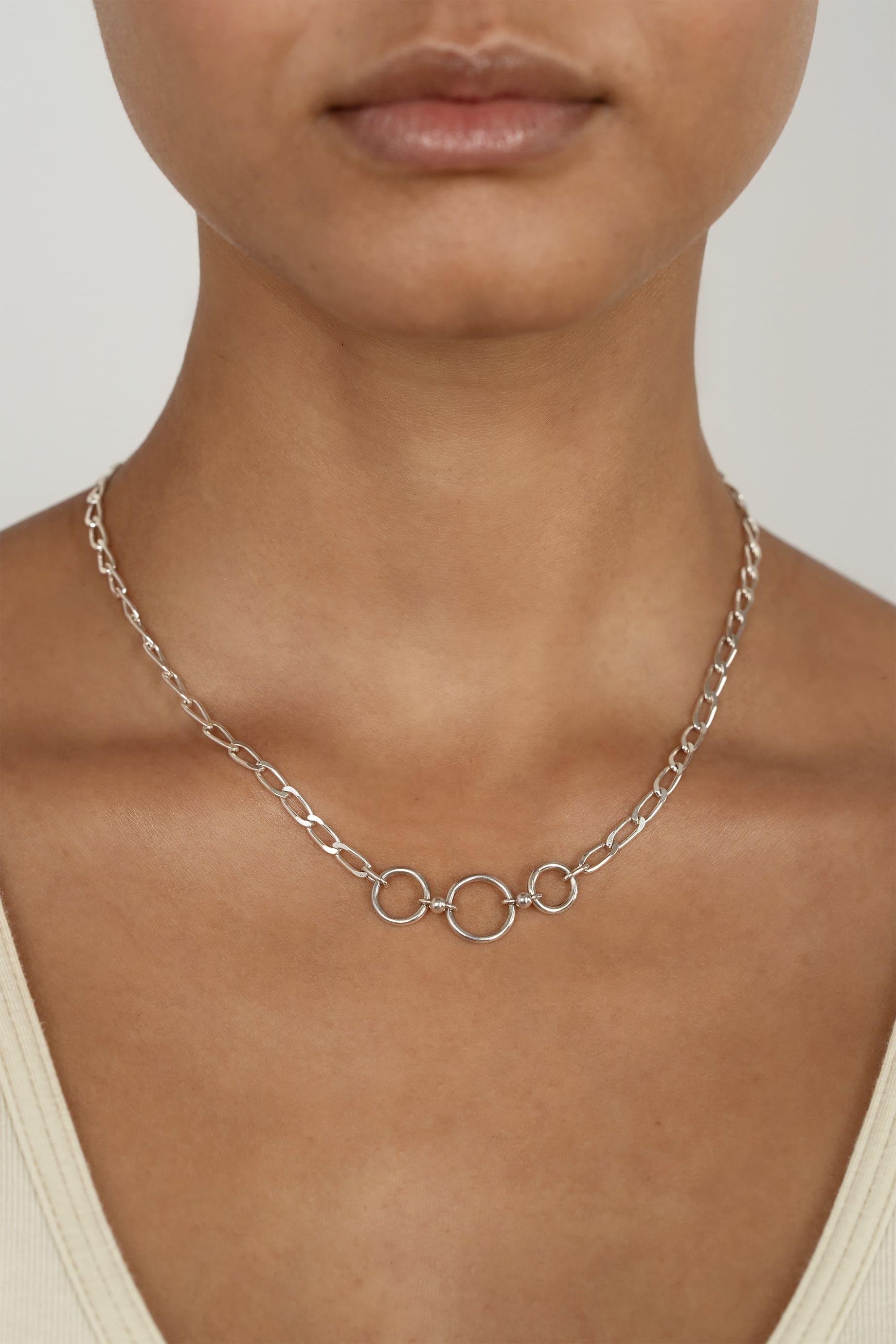 Collier Lien en argent recyclé, détail