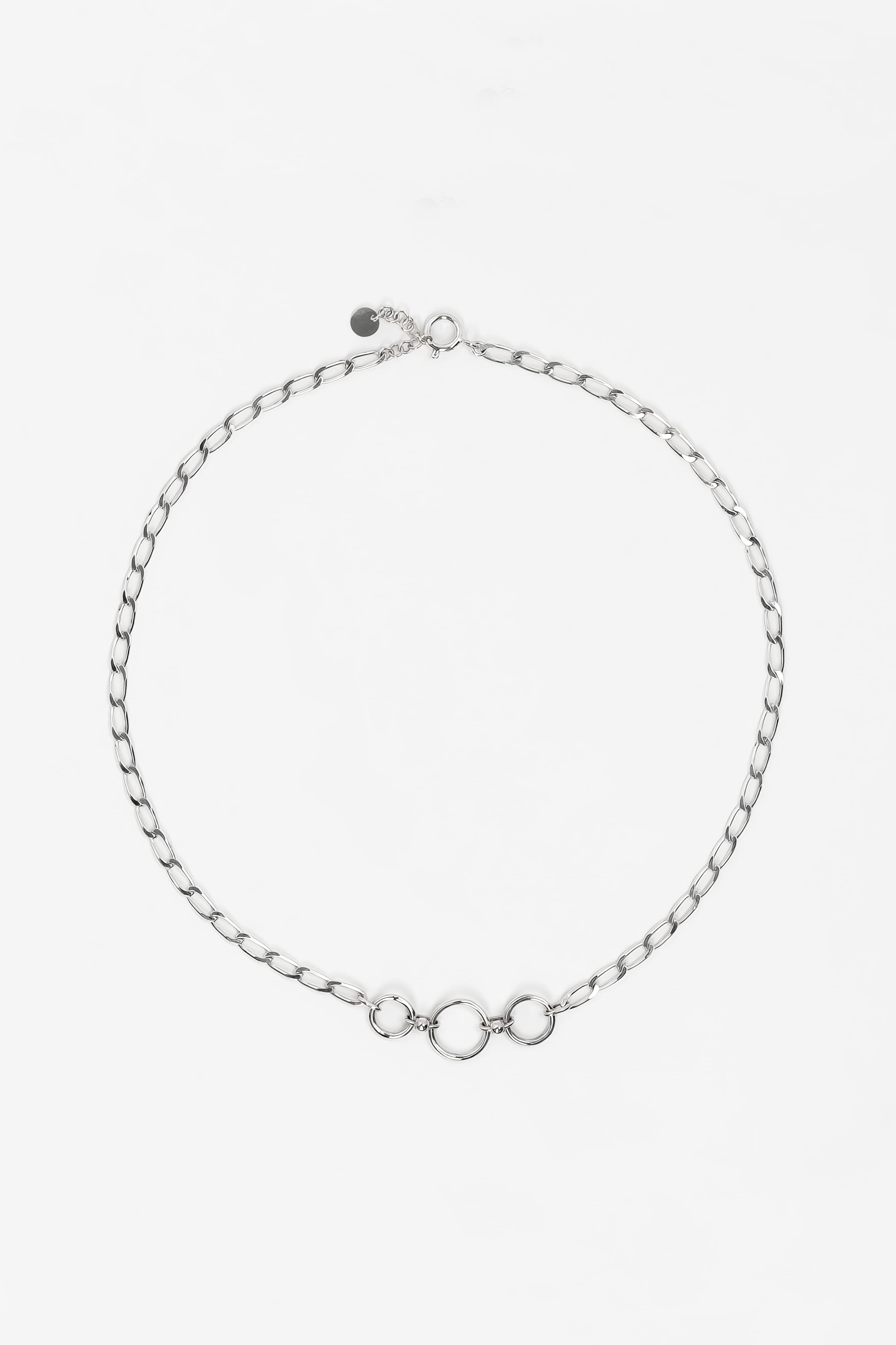 Collier Lien en argent recyclé, maillons entrelacés, bijou unisexe fait main