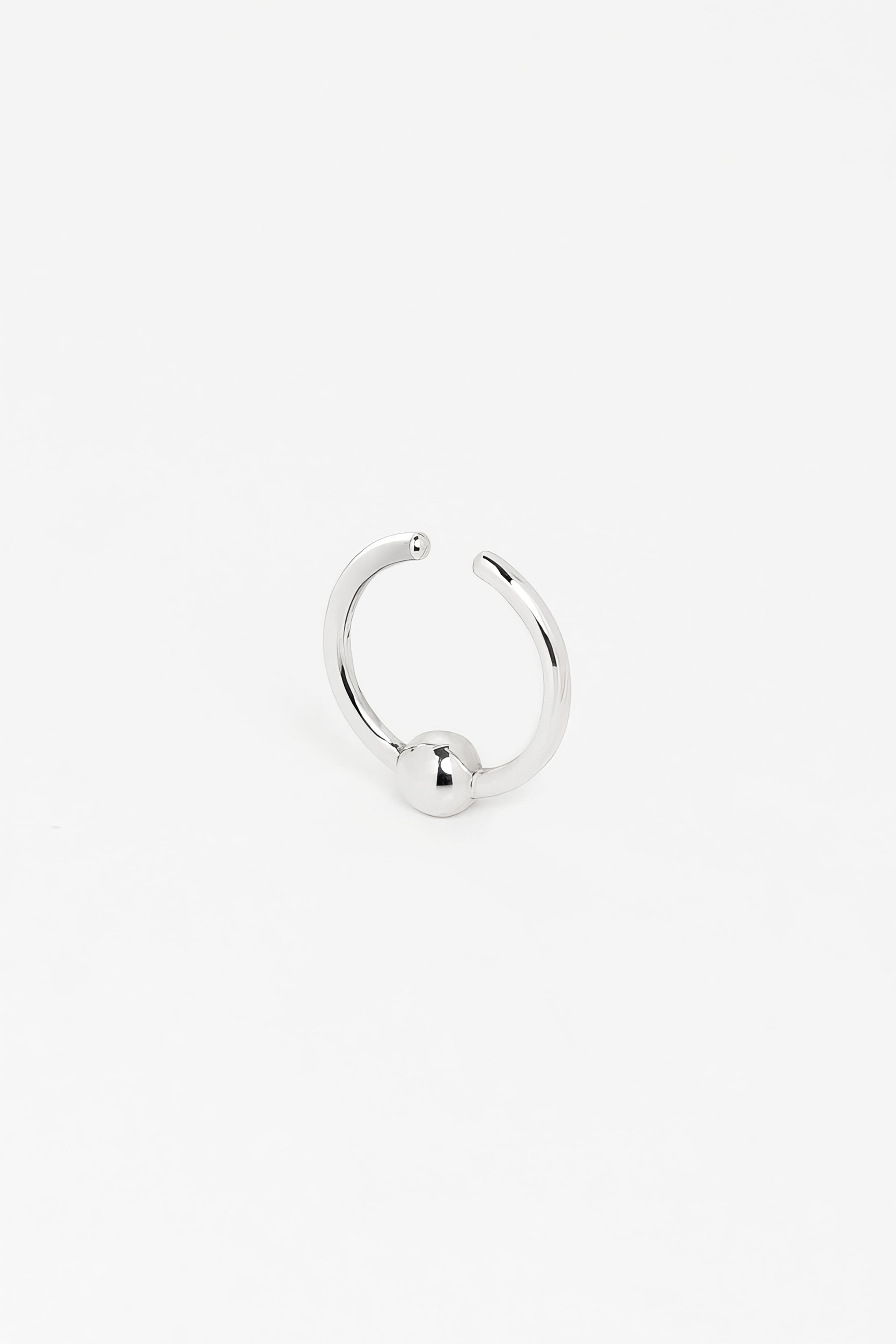 Ear cuff Baie en argent recyclé, sans piercing, bijou unisexe fait main