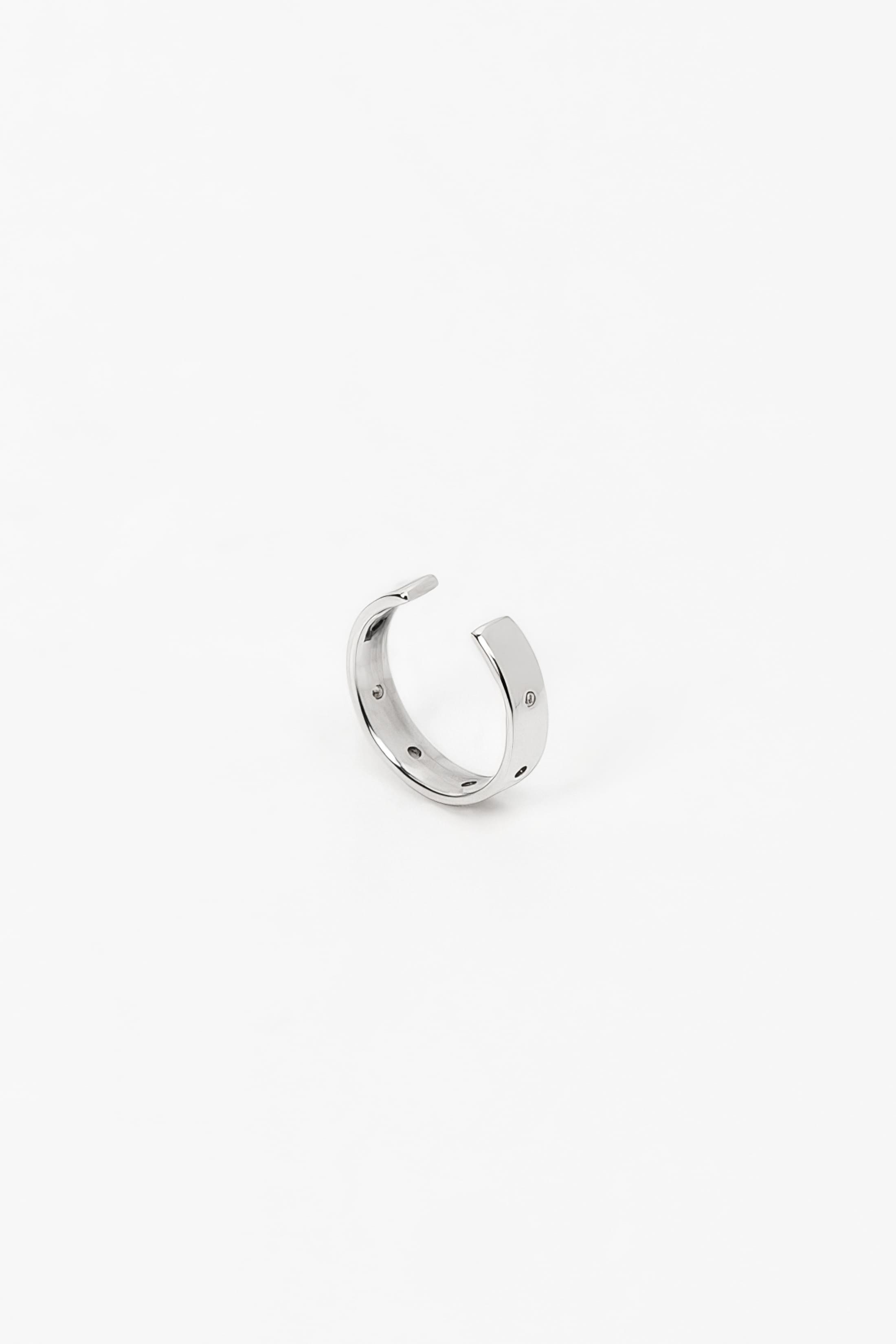 Ear cuff Train en argent recyclé, maillons sur l'oreille, bijou unisexe fait main