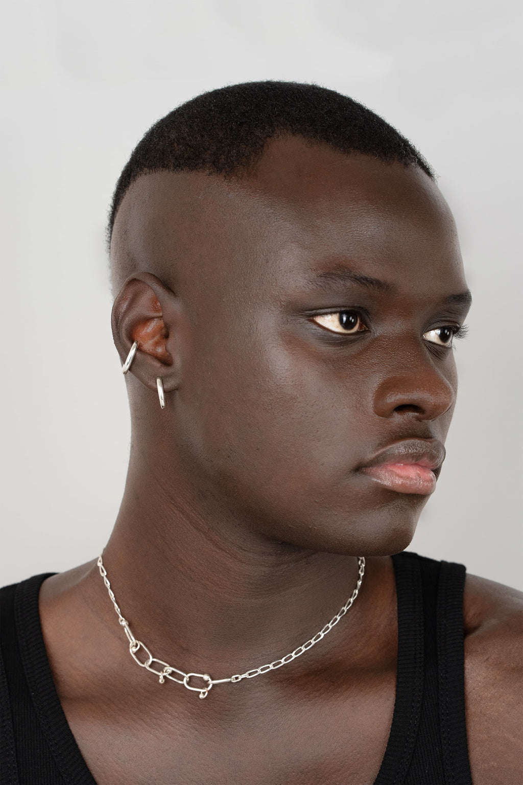 Collier Goutte en argent recyclé, vue en situation